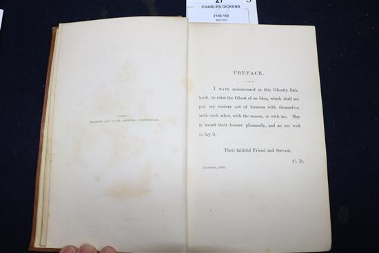 Dickens, Charles - A Christmas Carol, 1st edition, 8vo, Stave 1 on first page of text, frontispiece,